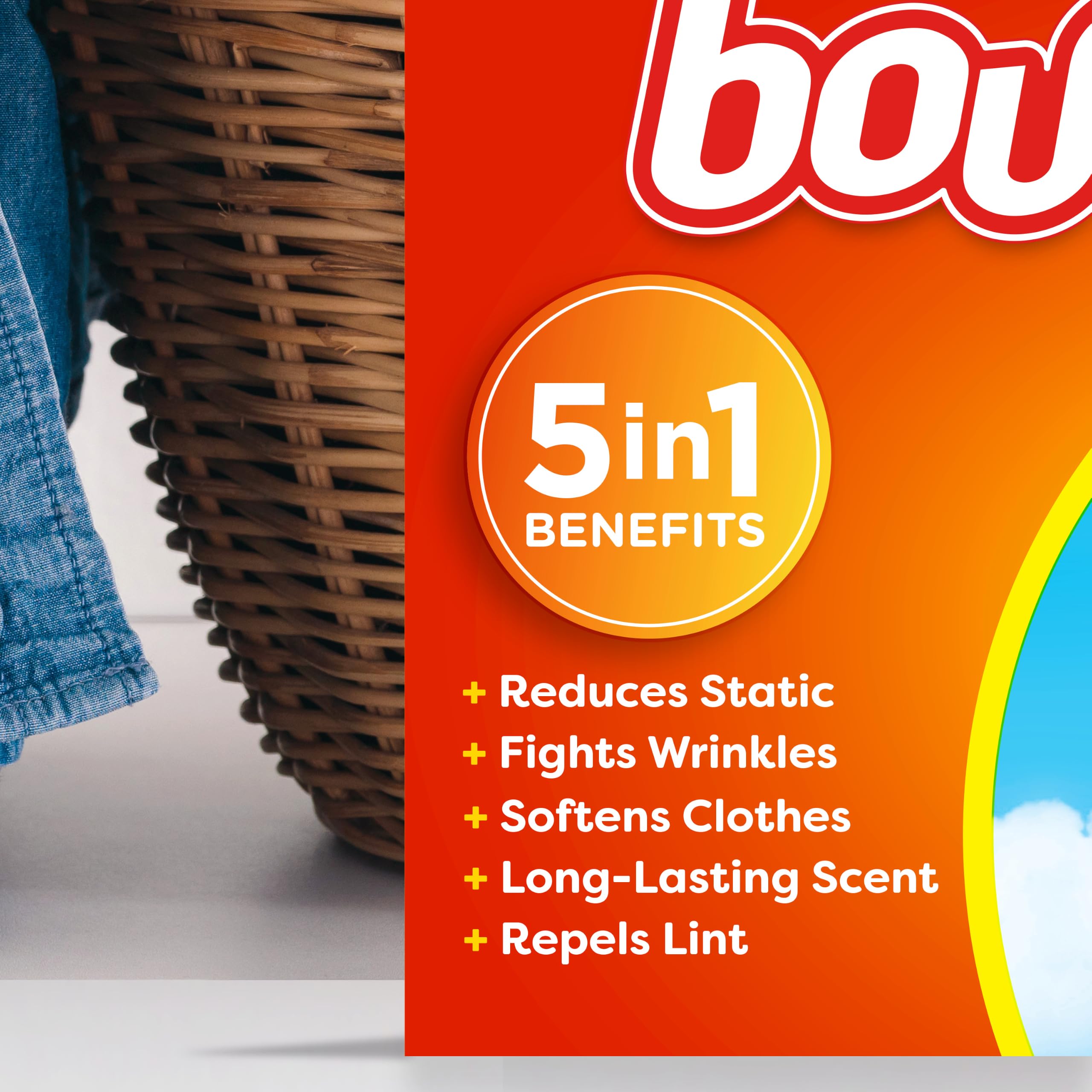 Bounce Kumaş yumuşak çarşaflar, dış mekan taze koku, 80 ct
