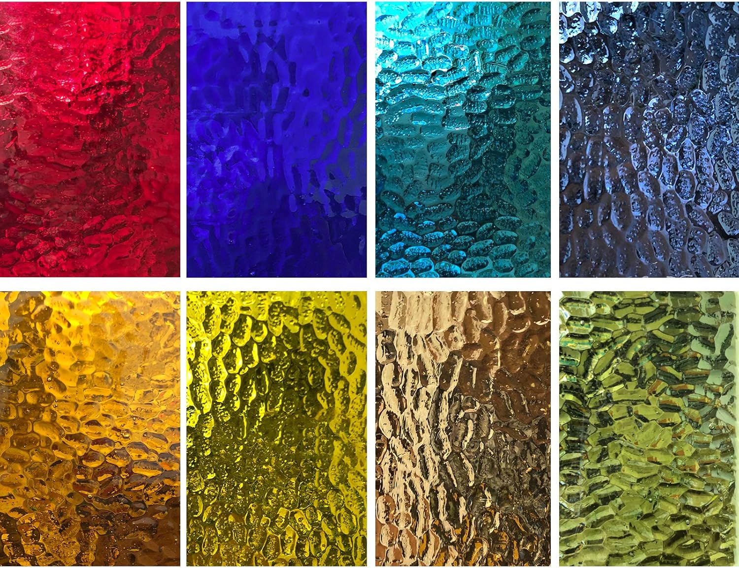 LITMIND 8 Sheets Transparent Stained Glass Sheets, 4x6 inch Mosaics Glass Pieces for