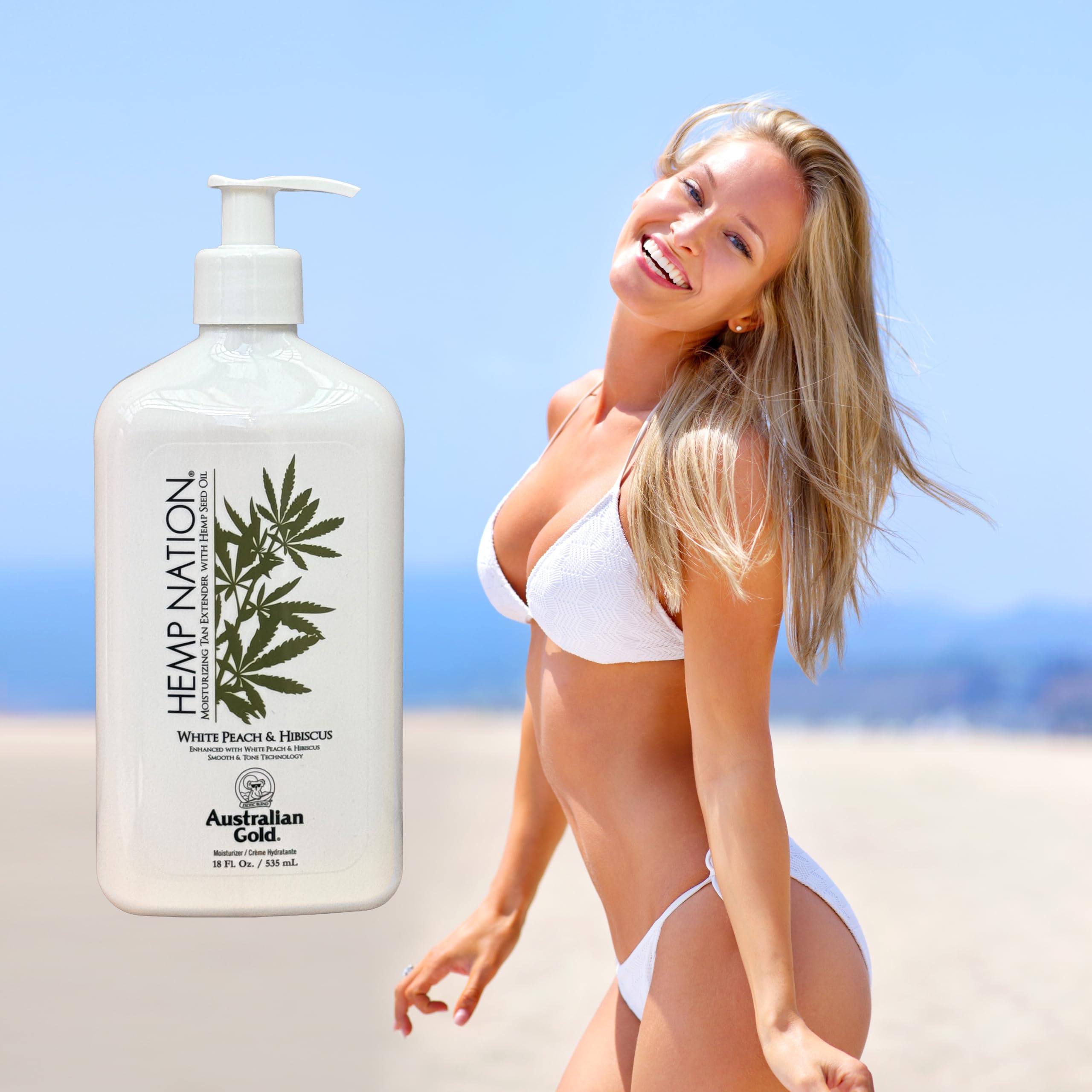 Hemp Nation White Peach Hibiscus Moisturizing Tan Extender, 18 oz