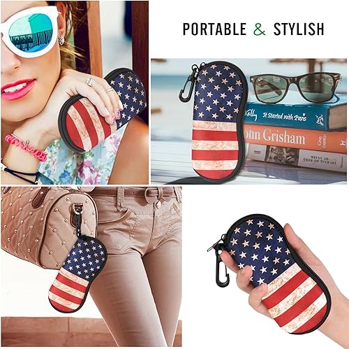 Miniatura 135 de MoKo - Estuche suave, ultra ligero, de neopreno, para lentes de sol, con cremallera y clip para cinturón