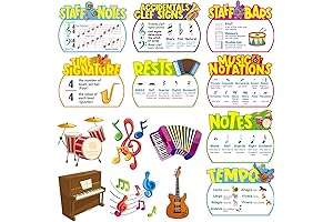 14PCS Music Elements Bulletin Board Set: Essential Music Theory Posters for Classroom Decor
