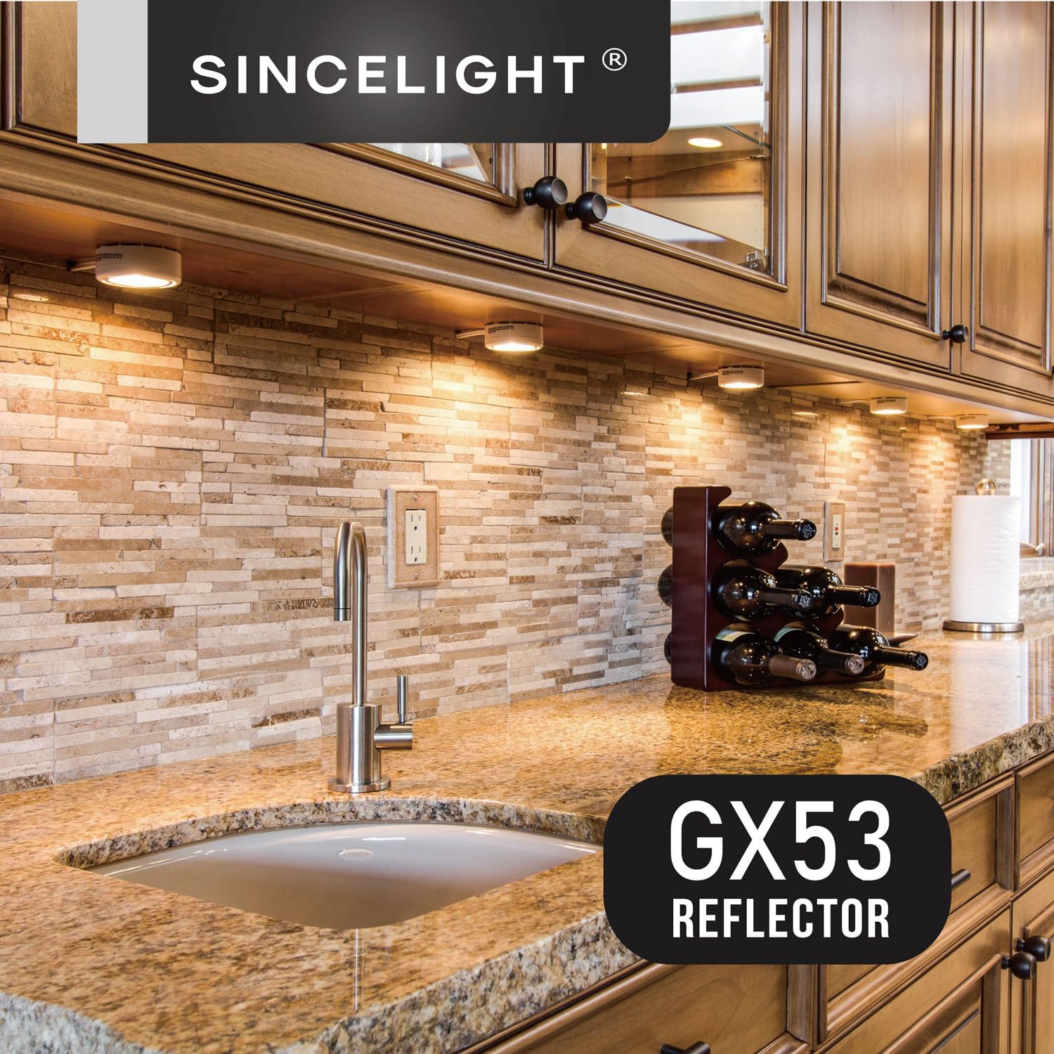 SINCELIGHT GX53 LED Bulbs, 7W, Reflector, 60W Equivalent, Disc Frosted Puck, RA≈92, Warm White 2700K, Retrofit The GX53 Fittings in Kitchen Units, Display Cabinets, Under-Shelf Lighting, Pack of 4