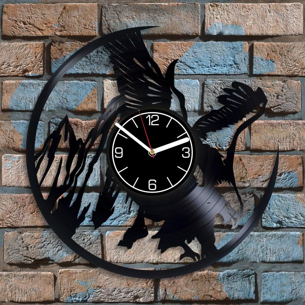 Eagle Vinyl Record Wall Clock Nature Decoration 12 inch Wall Clock Mountains Art Birthday Gift for Man Eagle Wall Art Nature Wall Clock Modern Nature Vinyl Clock Mountains Xmas Gift for Boy