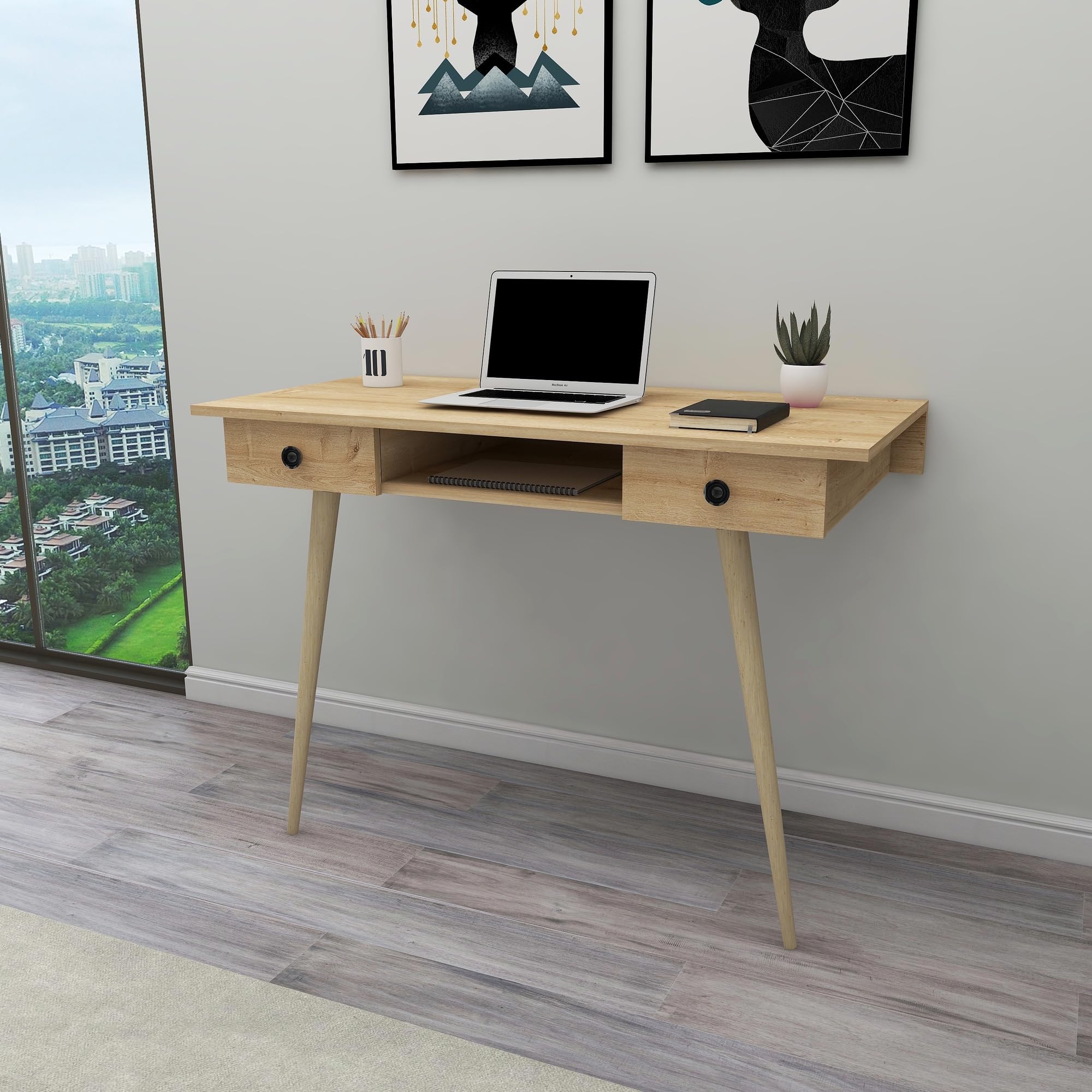 WELL HOME MOBILIARIO & DECORACIÓN Scrivania, 6 x 120 x 60 Rovere Zaffiro, Legno, 85,6x120x60