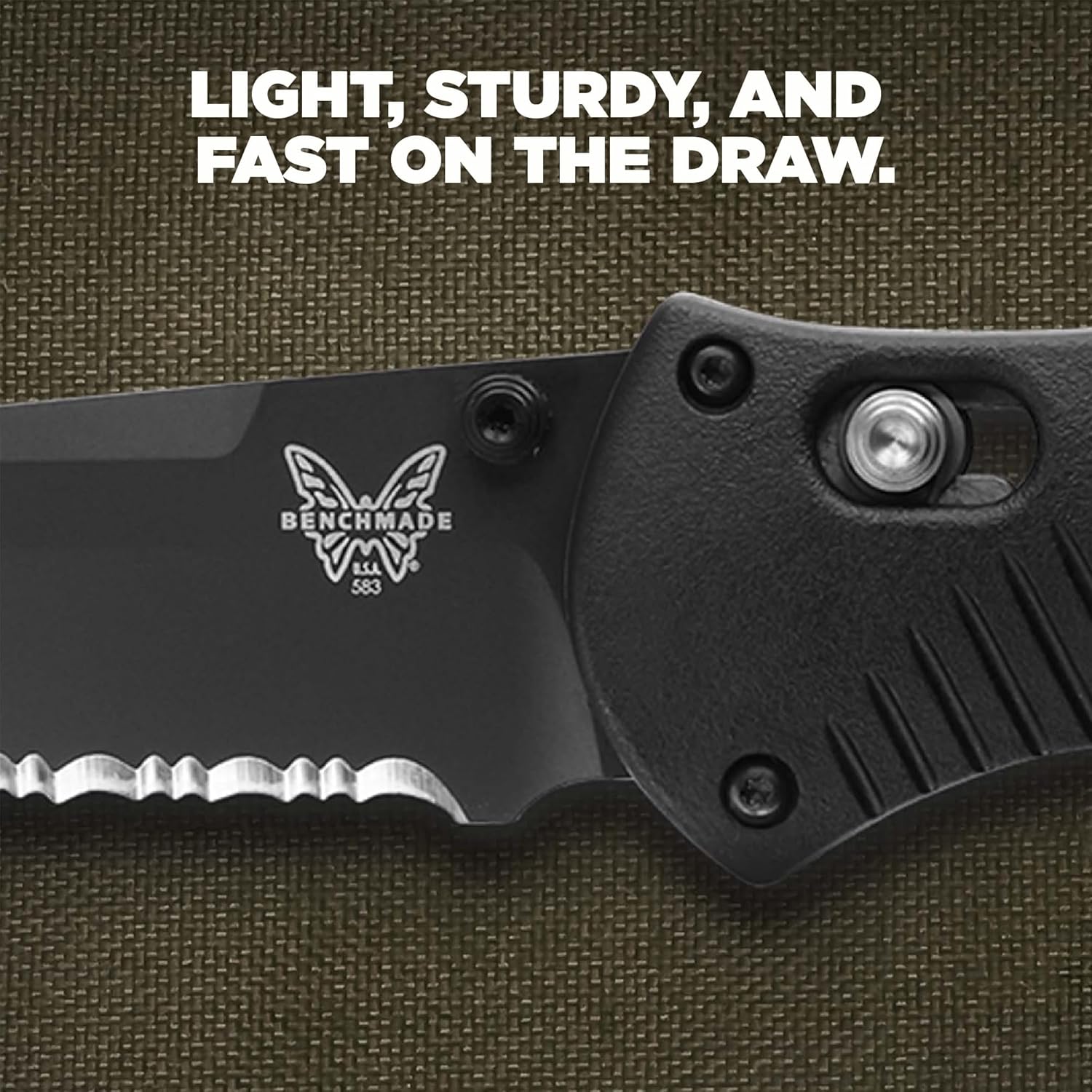 Benchmade - Barrage, Tactical, Every Day Knife, Serrated Tanto Blade with Black Handle (583SBK)
