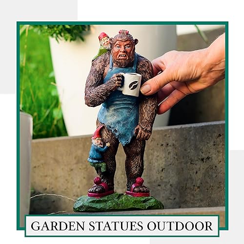 Miniatura 5 de Bigfoot 11 x 55 x 43 pulgadas gnomos de jardín para exteriores estatua de pie grande gnomos de jardín divertidos estatua de Sasquatch decoración de