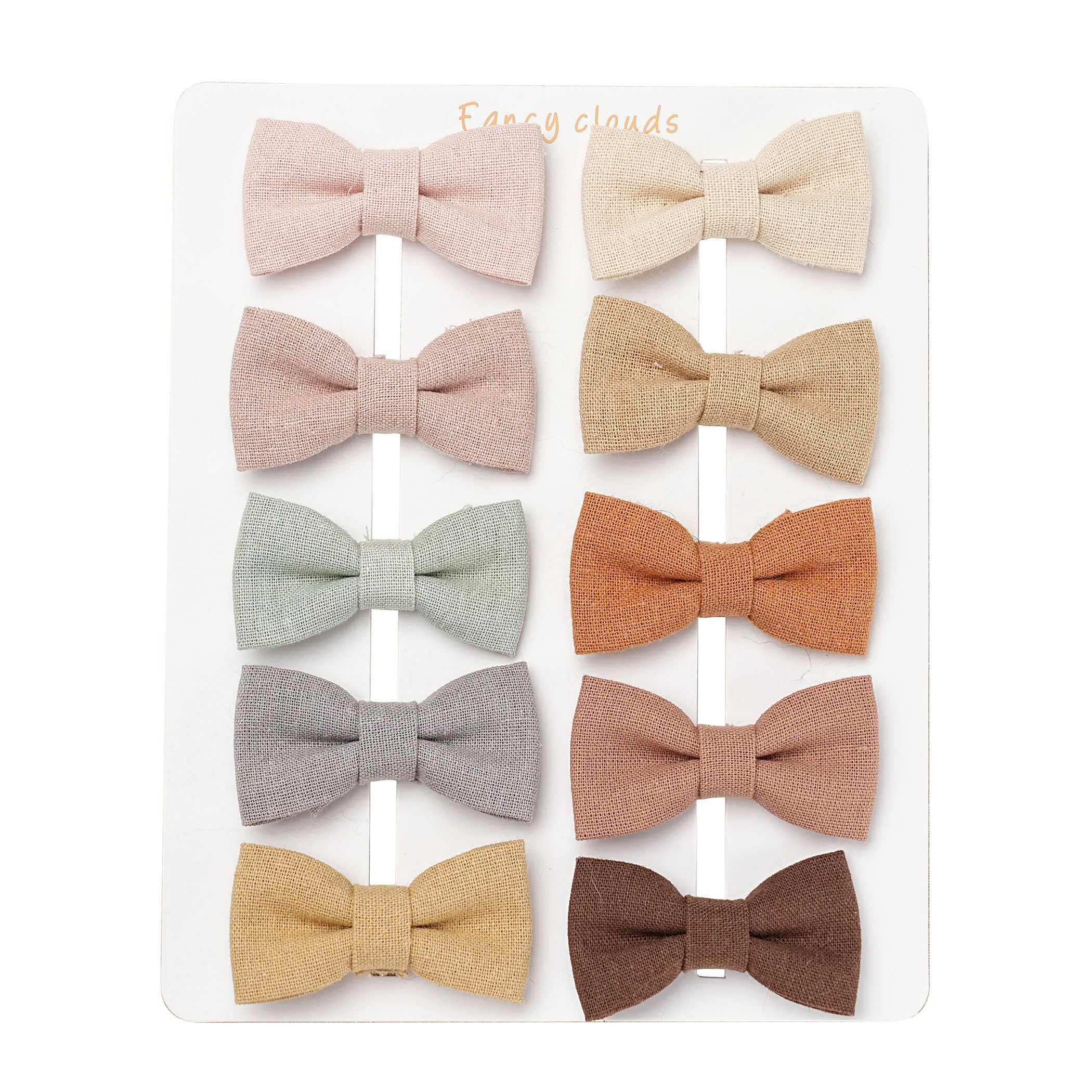 FANCY CLOUDS Baby Hair Clips with Baby Girl Bows,10 pcs Boutique Handmade Fully Lined Hair Barrettes Hair Accessories for All Age Girls Toddlers Infants