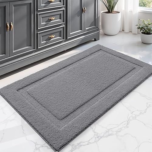 Miniatura 36 de LUMI Alfombras de baño ultrasuaves antideslizantes con parte trasera de goma, absorbente y lavable, de secado rápido, alfombra de felpa de