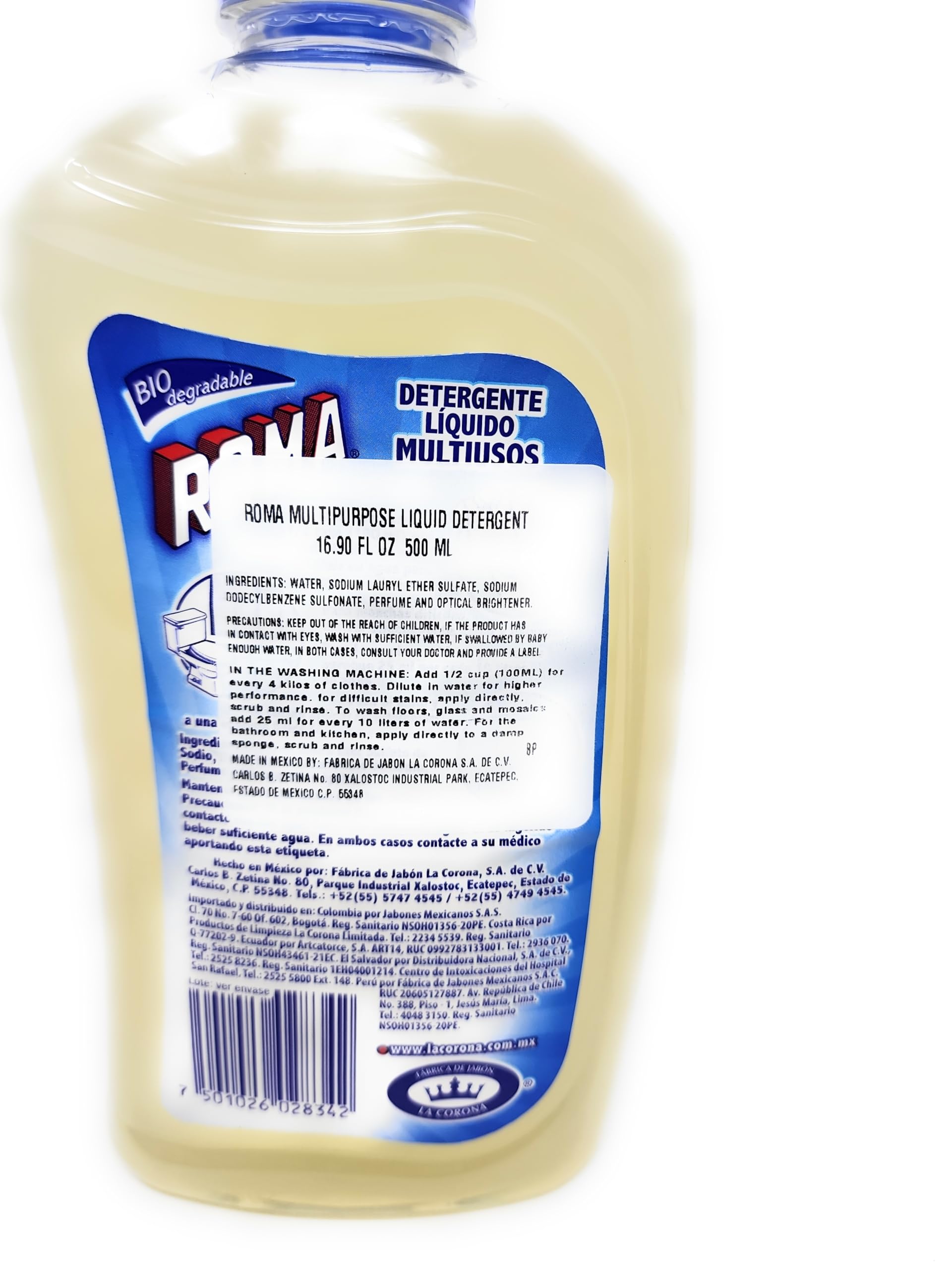 Amazon.com: Roma Detergente Líquido Multiusos 500ml / Multi