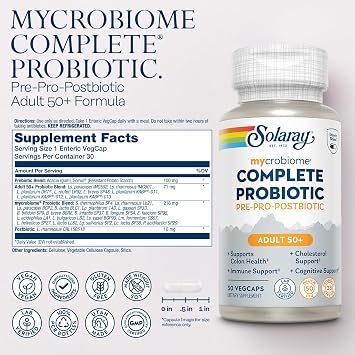 SOLARAY Mycrobiome Complete Probiotic Adult 50+, 30 VegCaps