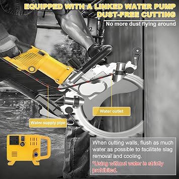 Electric Wall Groove Machine, 5000w Concrete Cutting Machine, With Intelligent Water Pump, Wet Dust-Free System, Suitable For Reinforced Concrete, Ceramic Tile, Red Brick Wall 400