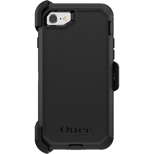 OtterBox iPhone SE 3rd & 2nd Gen, iPhone 8 & iPhone 7 (not Compatible with Plus Sized Models) Defender Series Case - Black, Rugged & Durable, with Port Protection, Includes Holster Clip Kickstand