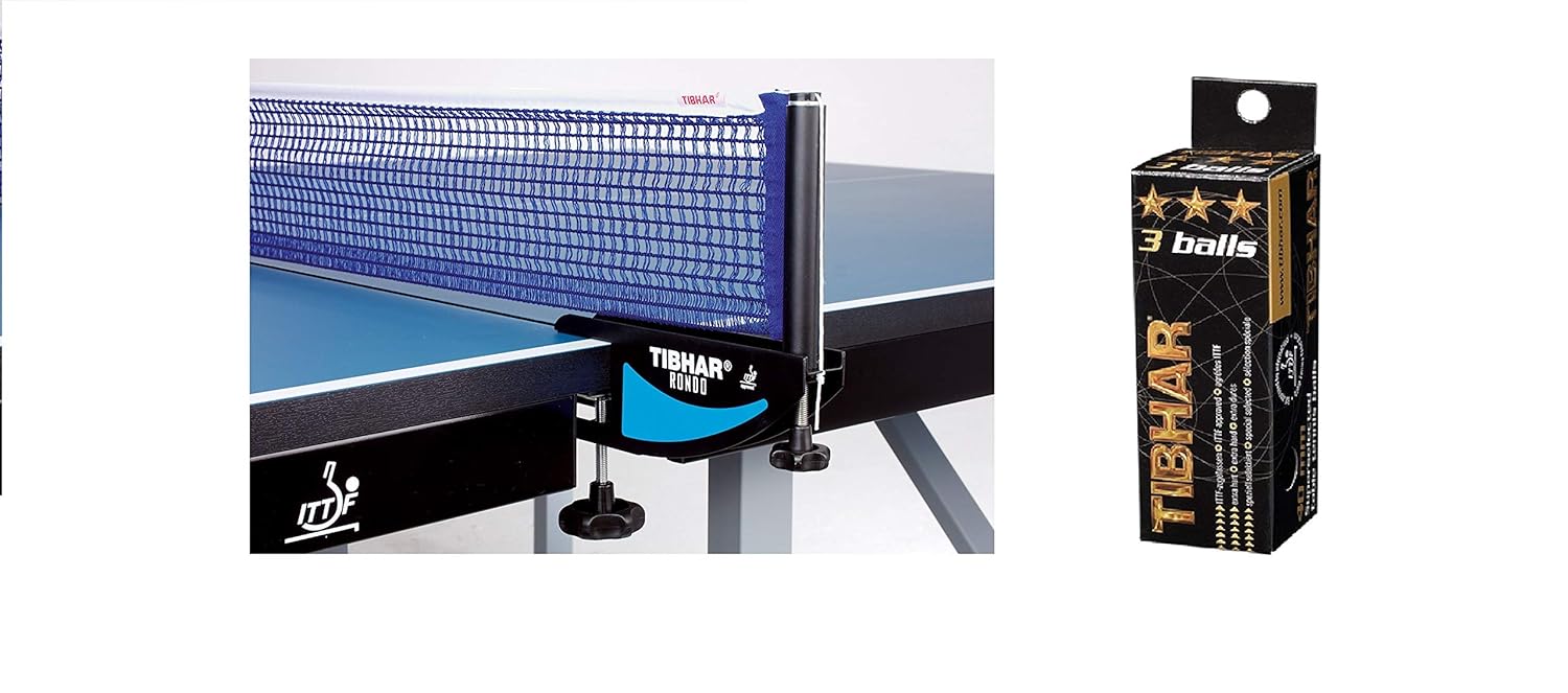 Buy TIBHAR Table Tennis NET Set Rondo (Blue), Free 3 Star 40mm ITTF