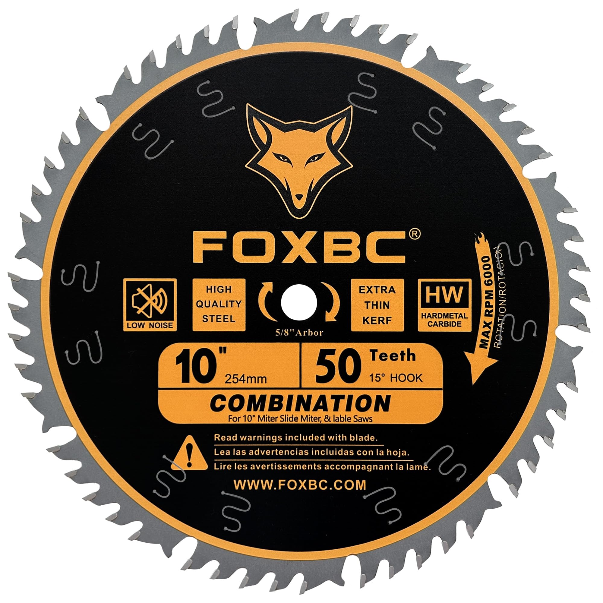 FOXBC 10" Combination Saw Blade - 50 Tooth -2