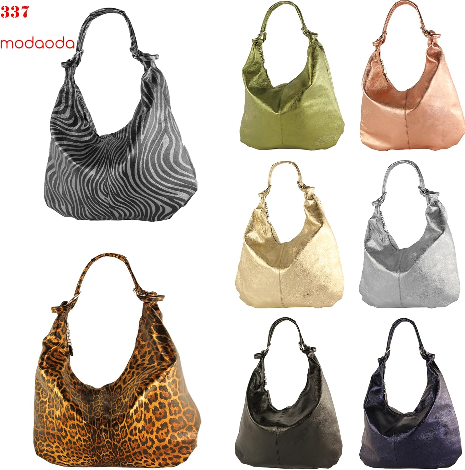 337 - ital shoulder bag hobo shopper leather