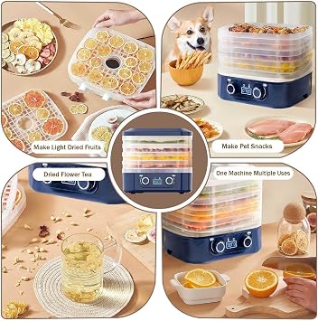 Freeze Dryers Small Home Use with 5 Trays, Freeze Dry Machine with Double Knob, Adjustable Temperature, Low Noise, for Fruits Meat Vegetables Snacks