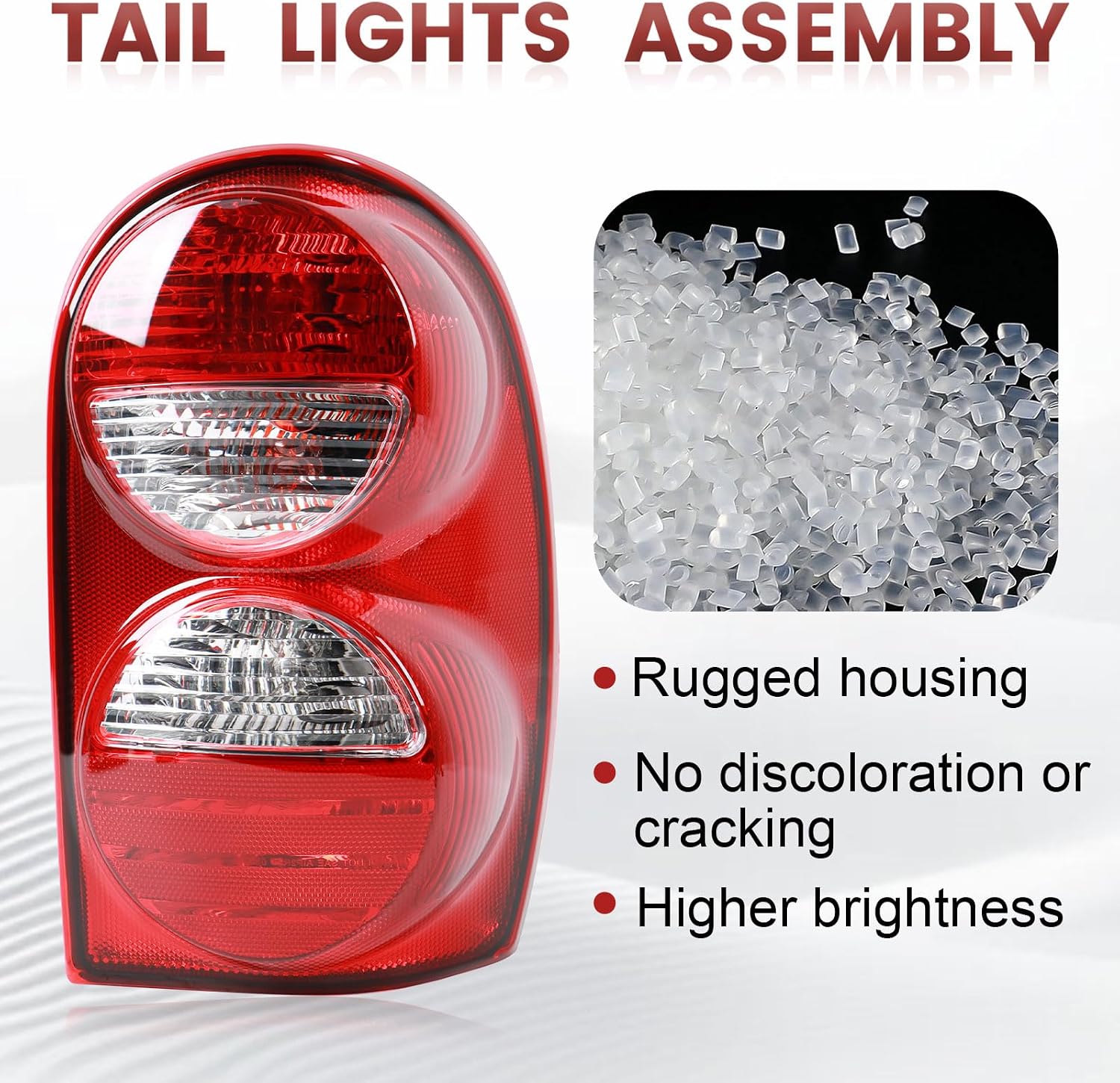 Tail lights Assembly Compatible with 2005-2007 Jeep Liberty OE Style Rear Light Taillights Replacement for 55157060AG CH2801158 55157061AG CH2800158