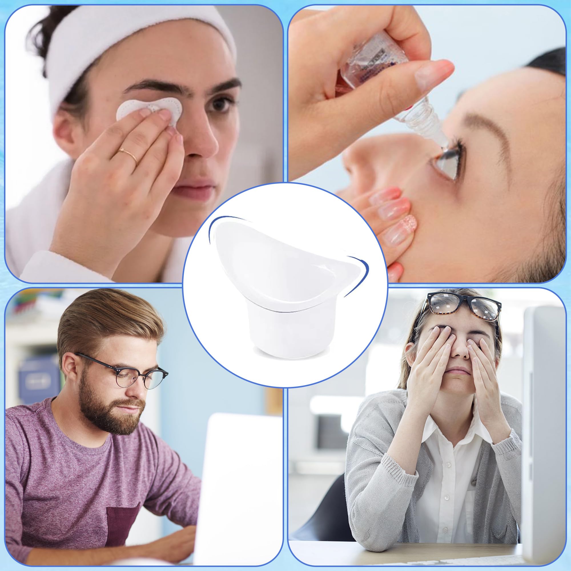 CHENNAN 6 Pezzi 8ML Silicone Eye Lavare Tazza, Occhio di Pulizia Tazze, Portatile del Lavaggio Dell'occhio per Pulizia, Tazza per Lavaggio Occhi Morbida, per la Pulizia Degli Occhi StanchI (6pcs)