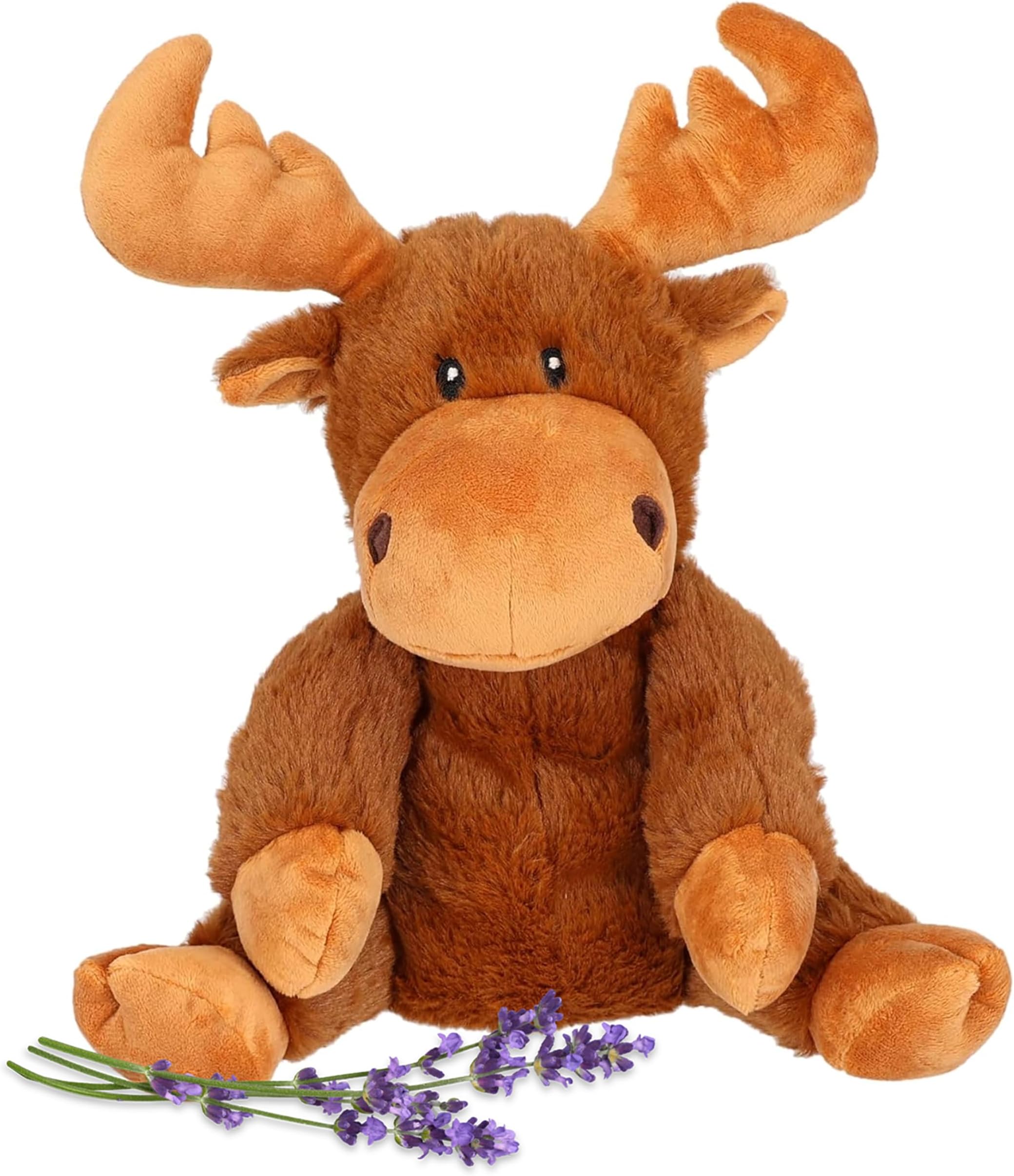 Mack Moose - Microwavable & Weighted Plush Stuffed Animal - Heated Plushie for Warmth - Cute, Soft, Cozy Toy for Adults & Children (Boys, Girls, & Toddlers) by Warm Pals