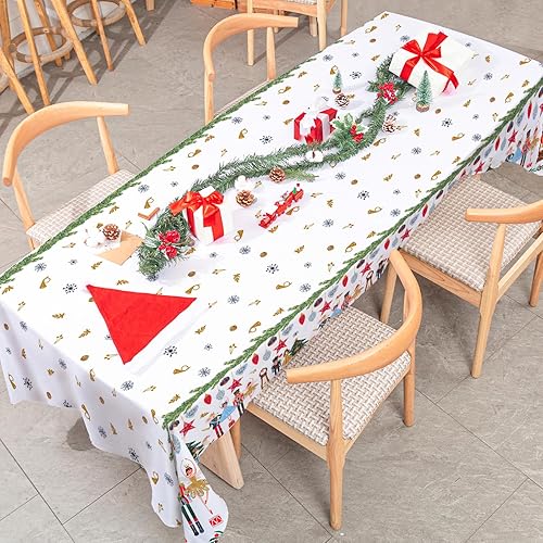 Miniatura 5 de AnyDesign Mantel rectangular de tela cascanueces lavable para mesa de picnic, mesa de comedor, hogar, cocina, decoración de fiesta de Navidad, 60 x