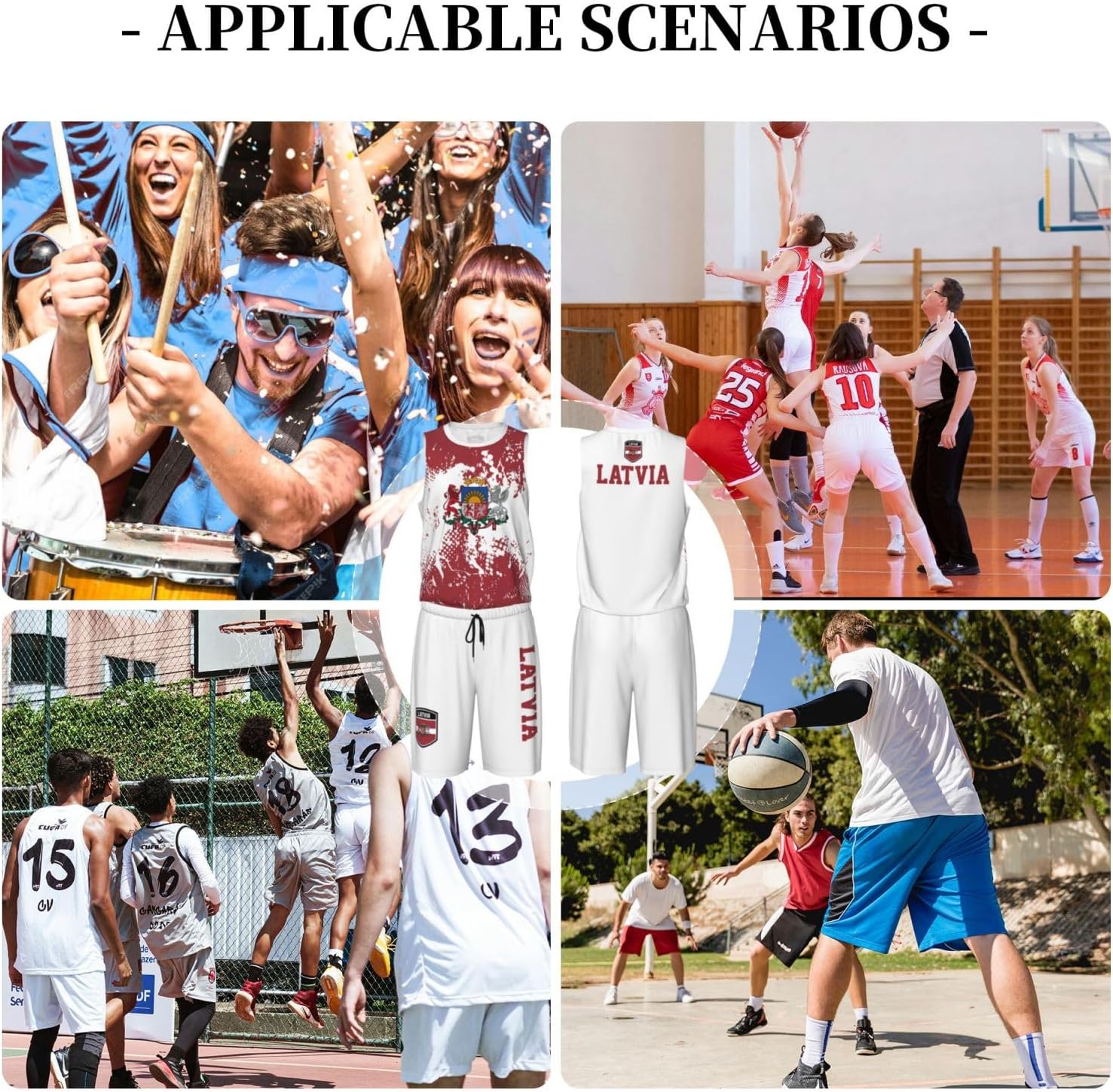 Latvia Flag Grain (2) Basketball Jersey Uniform Suit for Men Adults Training Athletic Set