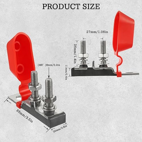 Miniatura 3 de BOJACK Bloque de fusibles de terminal dual 30-300 AMP Fusible de batería con clasificación marina MRBF portafusibles (fusible doble)