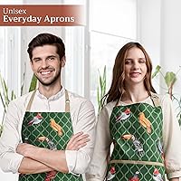 Vista 36 de Maison d' Hermine Delantal 100% de algodón para mujeres con bolsillo de cocina delantal de chef para hombres, decoración de Pascua