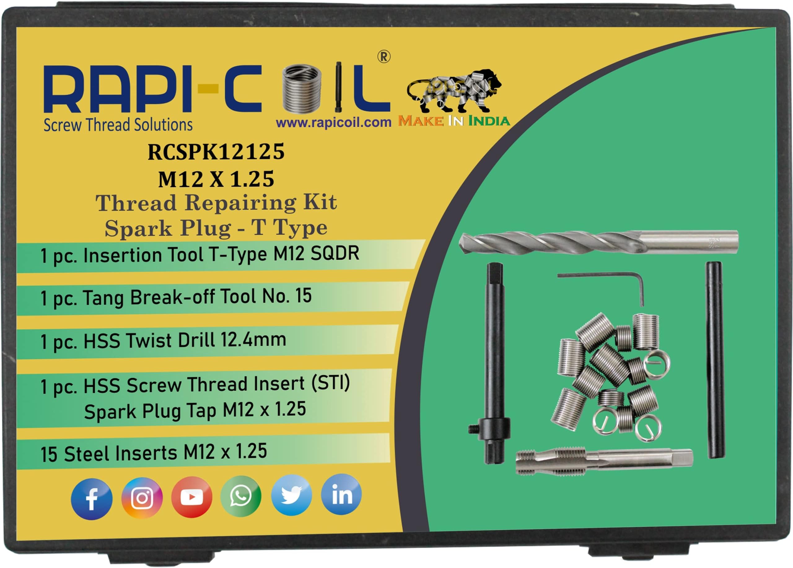 Thread Repair Kit Spark Plug | RAPI-COIL® (M12 x 1.25)