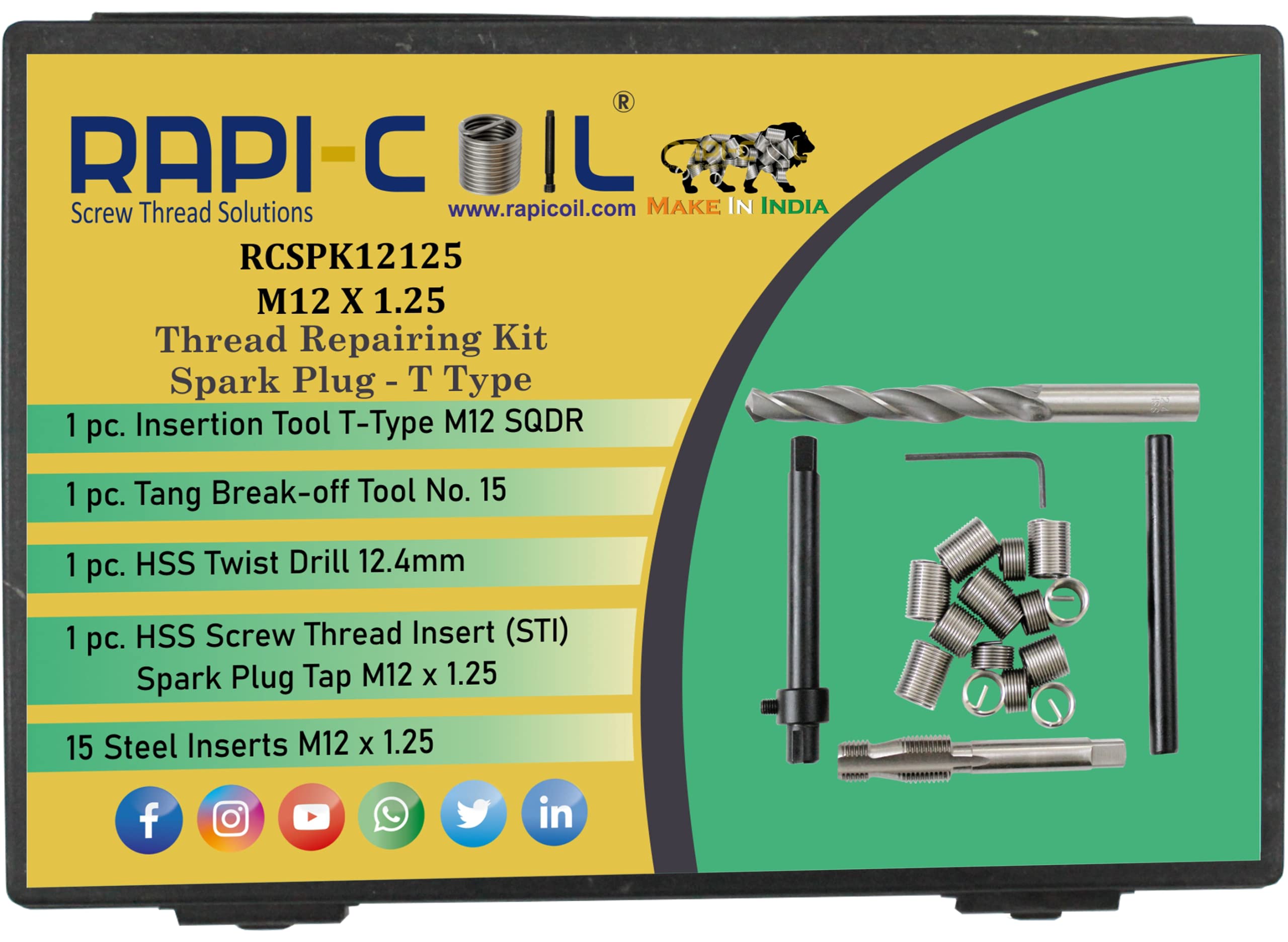 Thread Repair Kit Spark Plug | RAPI-COIL® (M12 x 1.25)