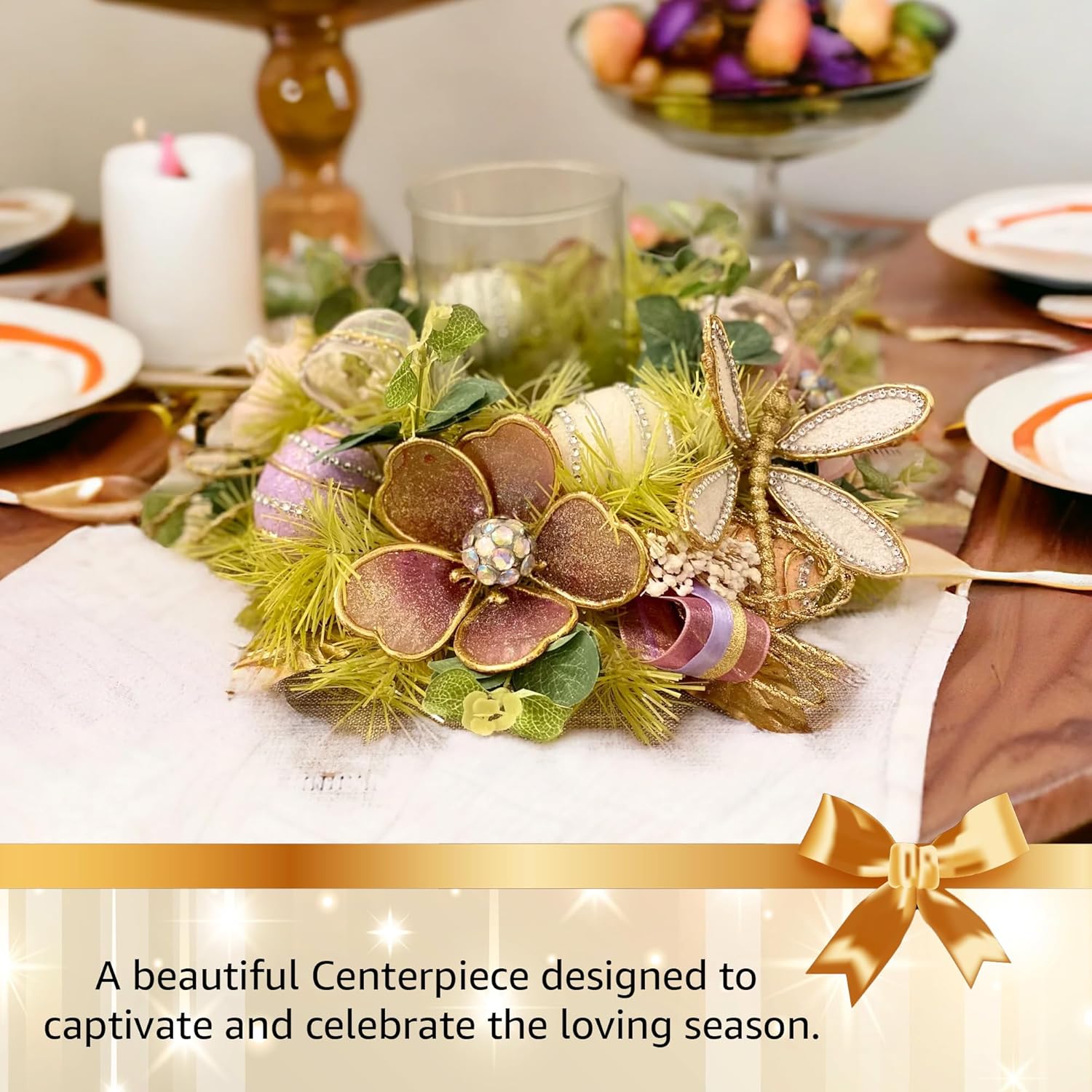 Easter Elegant Tabletop Hurricane Premium Easter Decorations- HOLIDAY TREE