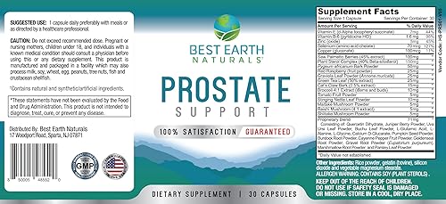 Miniatura 5 de Best Earth Naturals Suplemento de apoyo de próstata para hombres - Soporte de próstata - Suministro para 30 días
