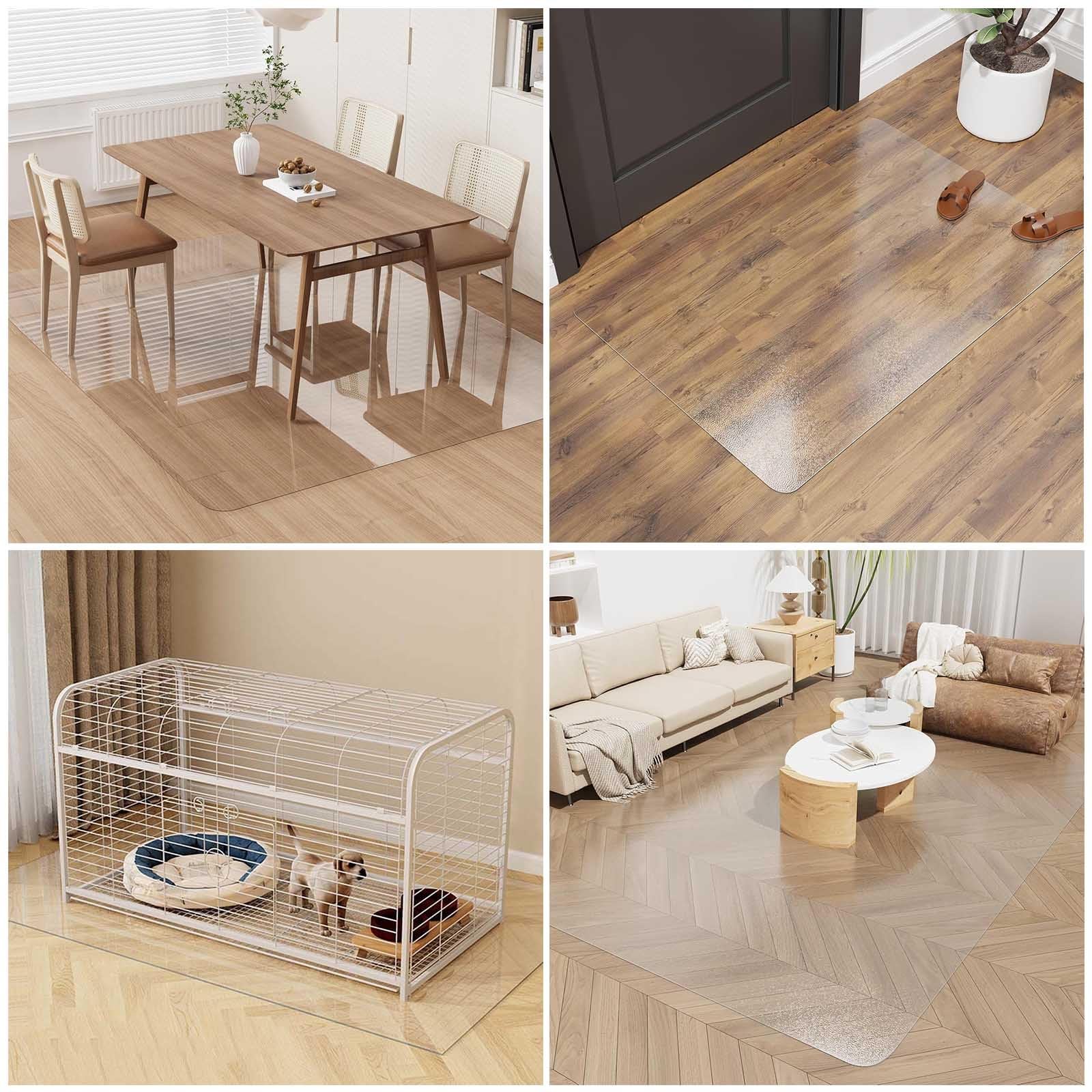 Impermeable Alfombra Protectora Para El Suelo De Mascotas, Espesor 1,5 Mm, Protector De PVC Transparente, Antideslizante, Rectangular, Para Oficina, Parquet, Escritorio O Gaming(70 * 130cm)