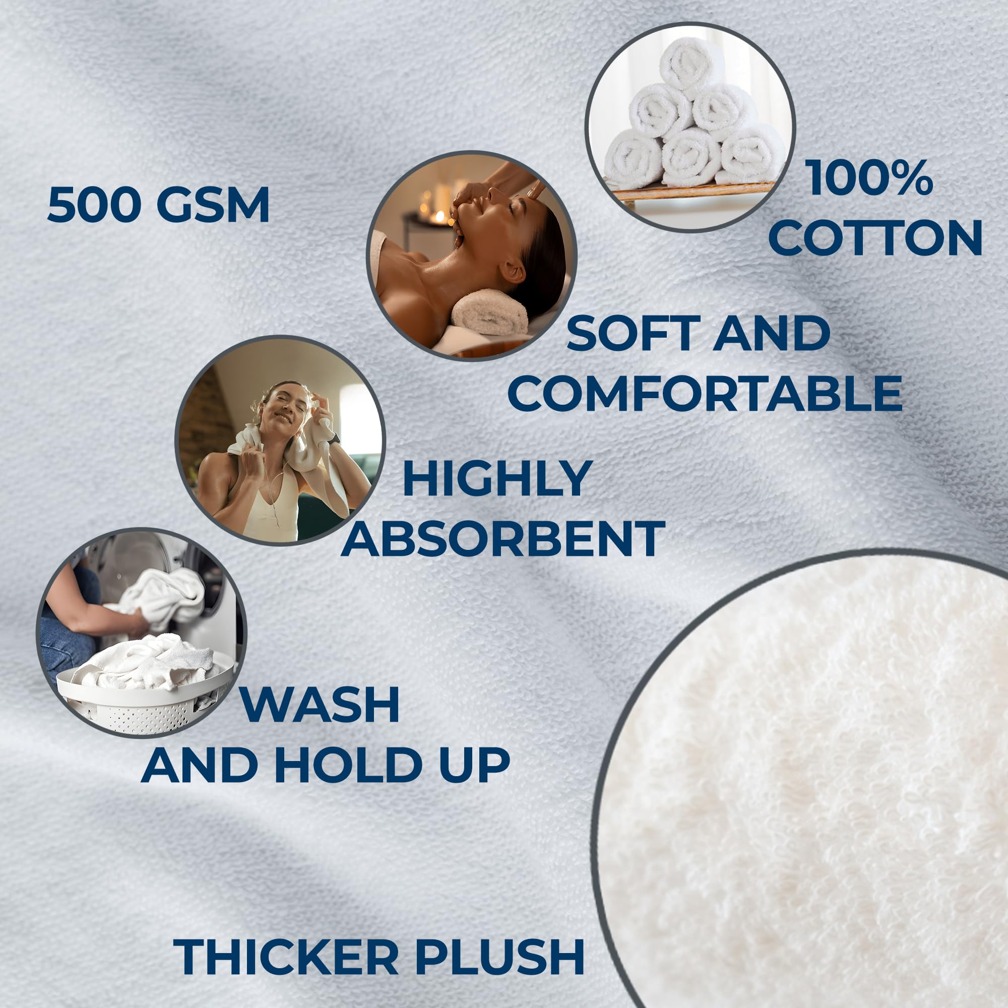 Dark White Brands Premium Ultra Absorbent Gym Towels for Workout, Yoga & Sports Quick Dry Cotton Towels Ideal Sweat Towel, Face, Perfect Size for Gym Bag Bathroom Use (12)