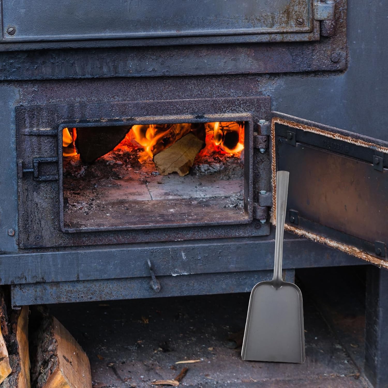 Ash Shovel For Fireplace Solid Metal Construction Versatile Use Kitchen Stove Bbq Charcoal Cleanup Elegant Design