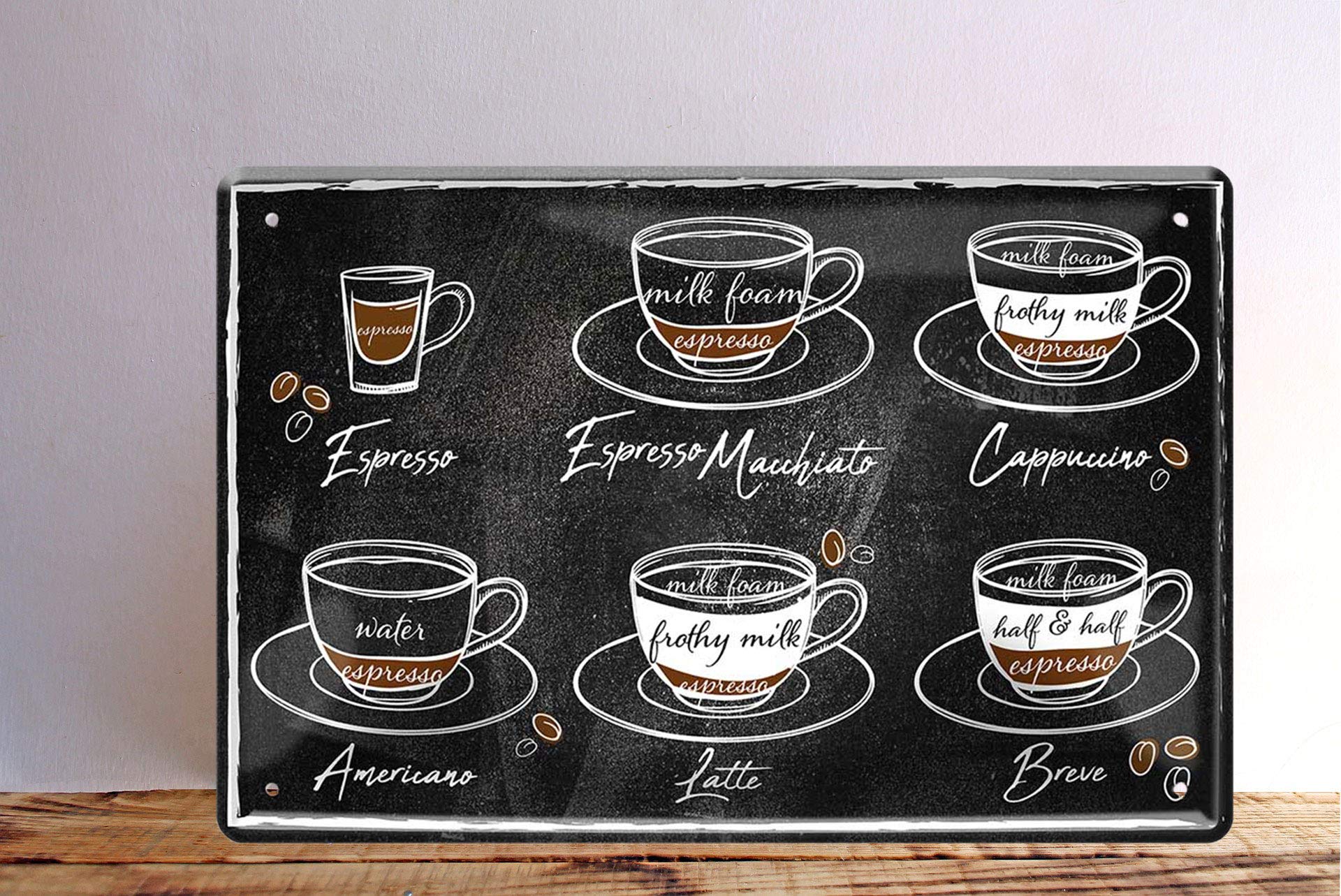 Divertente targa in metallo con scritta in lingua inglese Coffee per l'amore del caffè, decorazione per casa, giardino, ristorante, bar, ufficio, negozio, bar, club, 20,3 x 30,5 cm, targa in latta