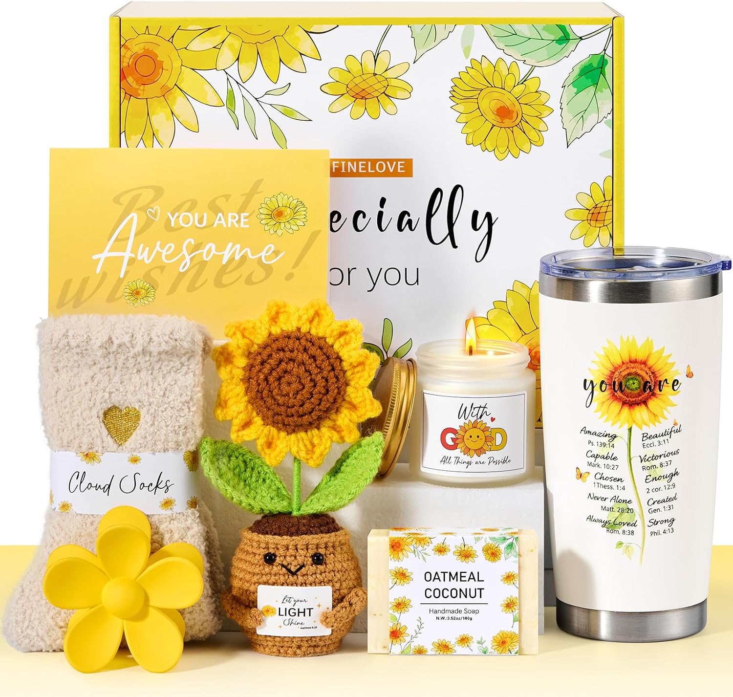 Sunflower Gifts for Women - Thinking of You Care Package