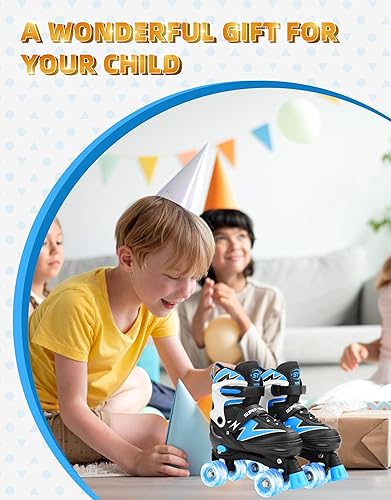 Miniatura 7 de Patines ajustables para niños, patines para niños de 5 a 8 años, patines para niñas de 8 a 12 años con ruedas iluminadas, patines divertidos