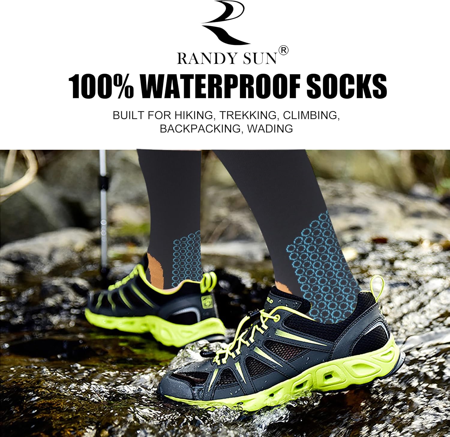 RANDY SUN Waterproof Breathable Knee High Kayaking Hunting Fishing Socks - Image 3