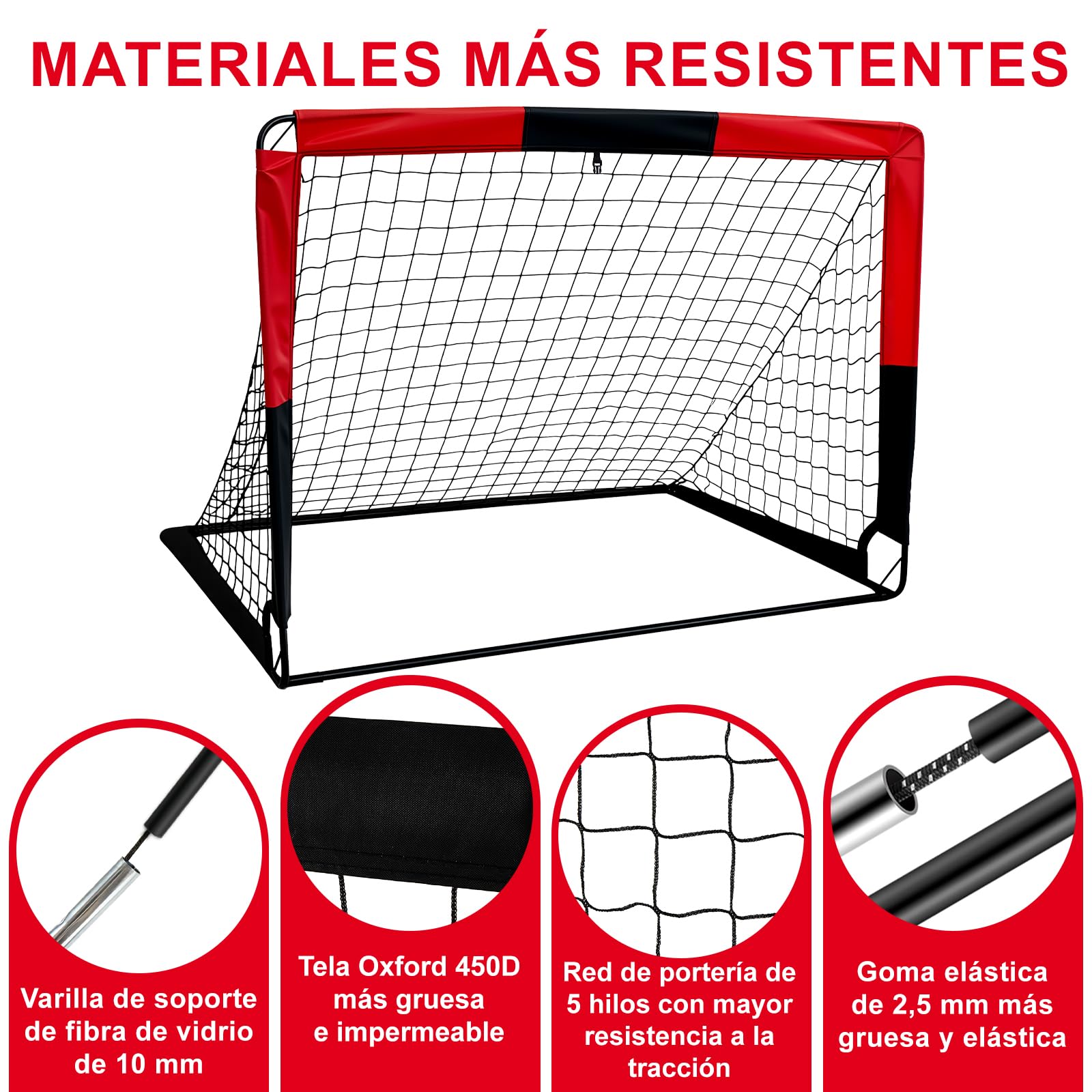 Portería de fútbol infantil 2 en 1 plegable con bolsa de transporte