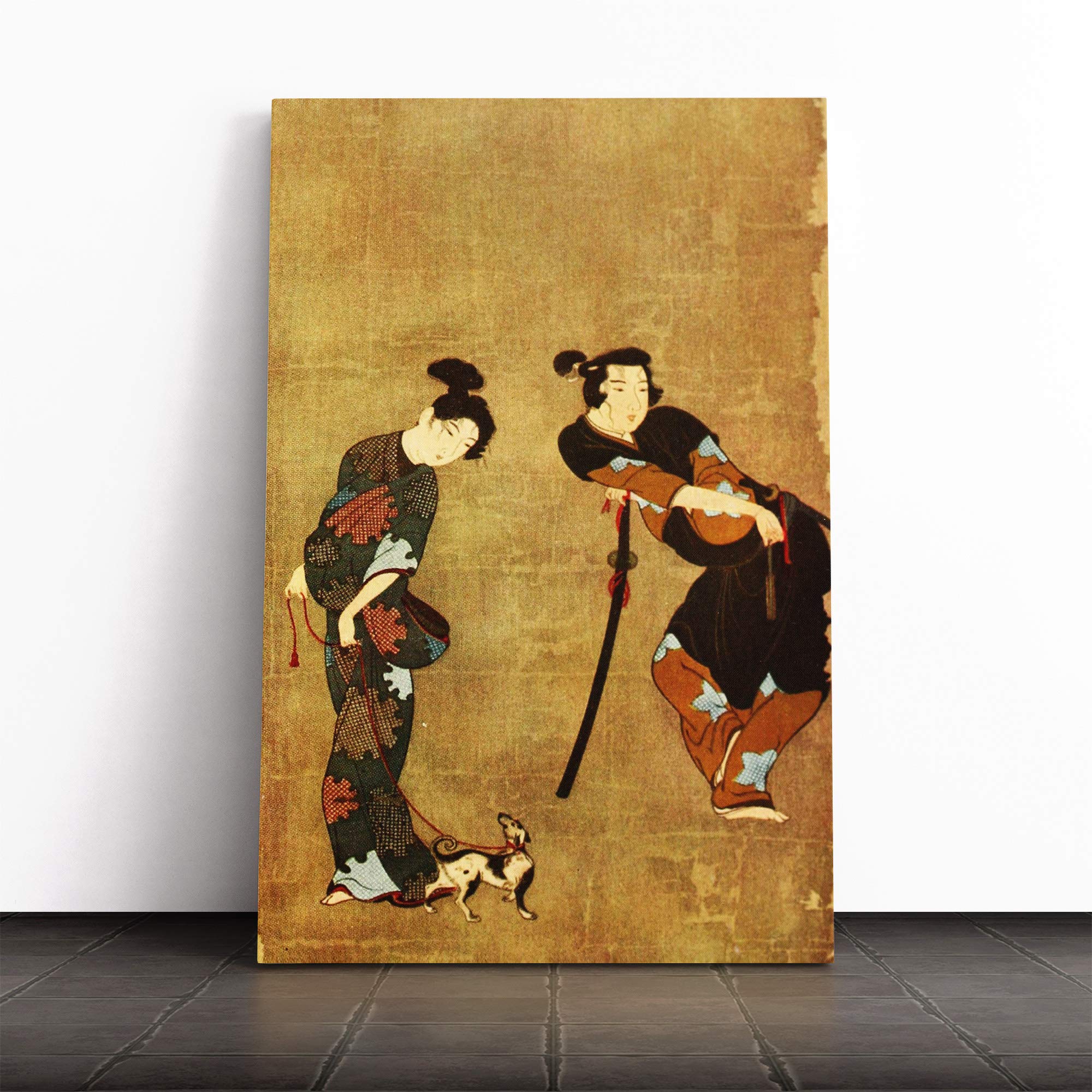 Wall Japanese Oriental Art (2) Canvas Print | Gallery Wrapped 30mm Frame Wall Art | 24x16 inches | Ready to Hang | Asian Picture | Living Room Bedroom Lounge Office