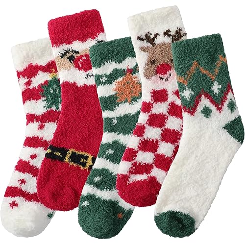 fauson Fuzzy Socks for Women - Cozy Warm Slipper Socks for Women, Non-Slip Womens Fuzzy Sock Perfect for Winter
