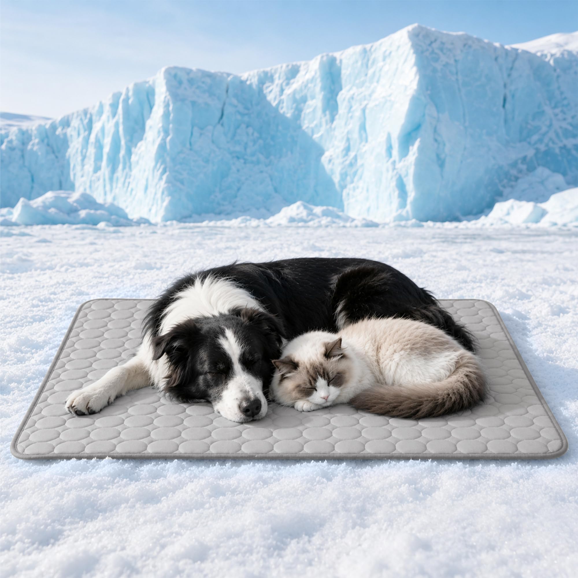 Dog Cooling Mat for Dogs & Cats, Self Cooling Pad, 100x70cm, 1-Pack, Grey