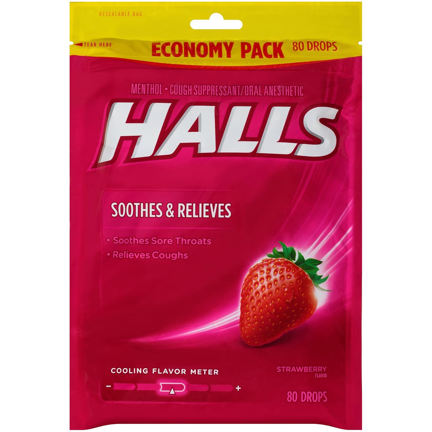 Halls Strawberry Cough Drops with Menthol 960 Drops