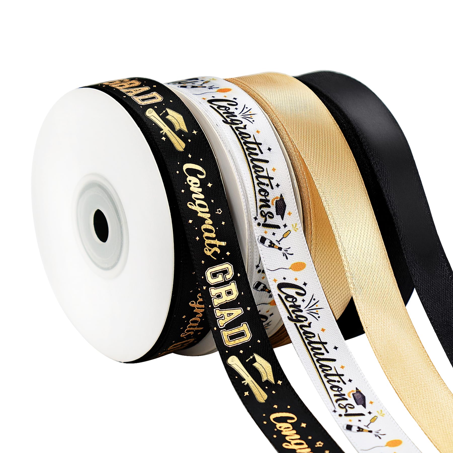 Photo 1 of - 5/8 Inch Wide Gold Satin Ribbon for Gift Wrapping and DIY Crafts