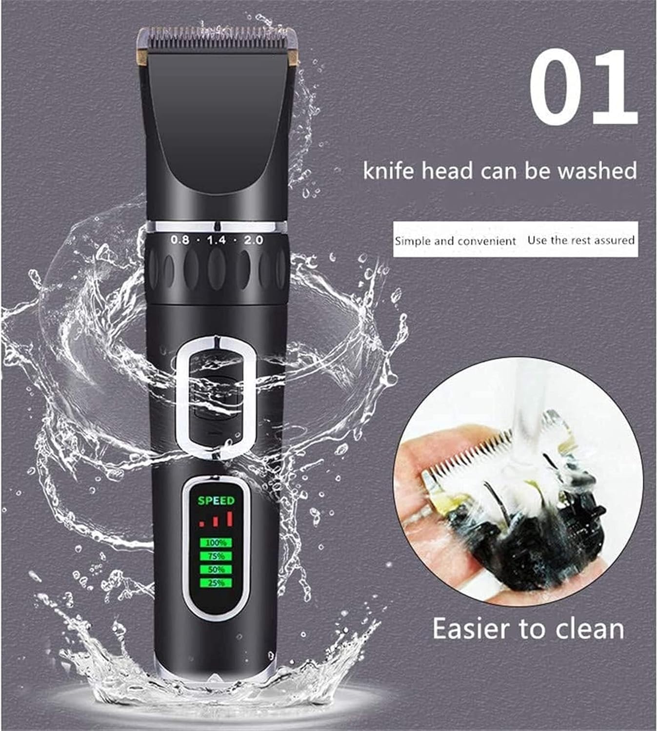 Cordless Pet Grooming Clippers Professional Pet Hair Clippers Detachable Blade with Comb Guides for Small Medium Large Dogs Cats and Other House Animals Pet Grooming Kit