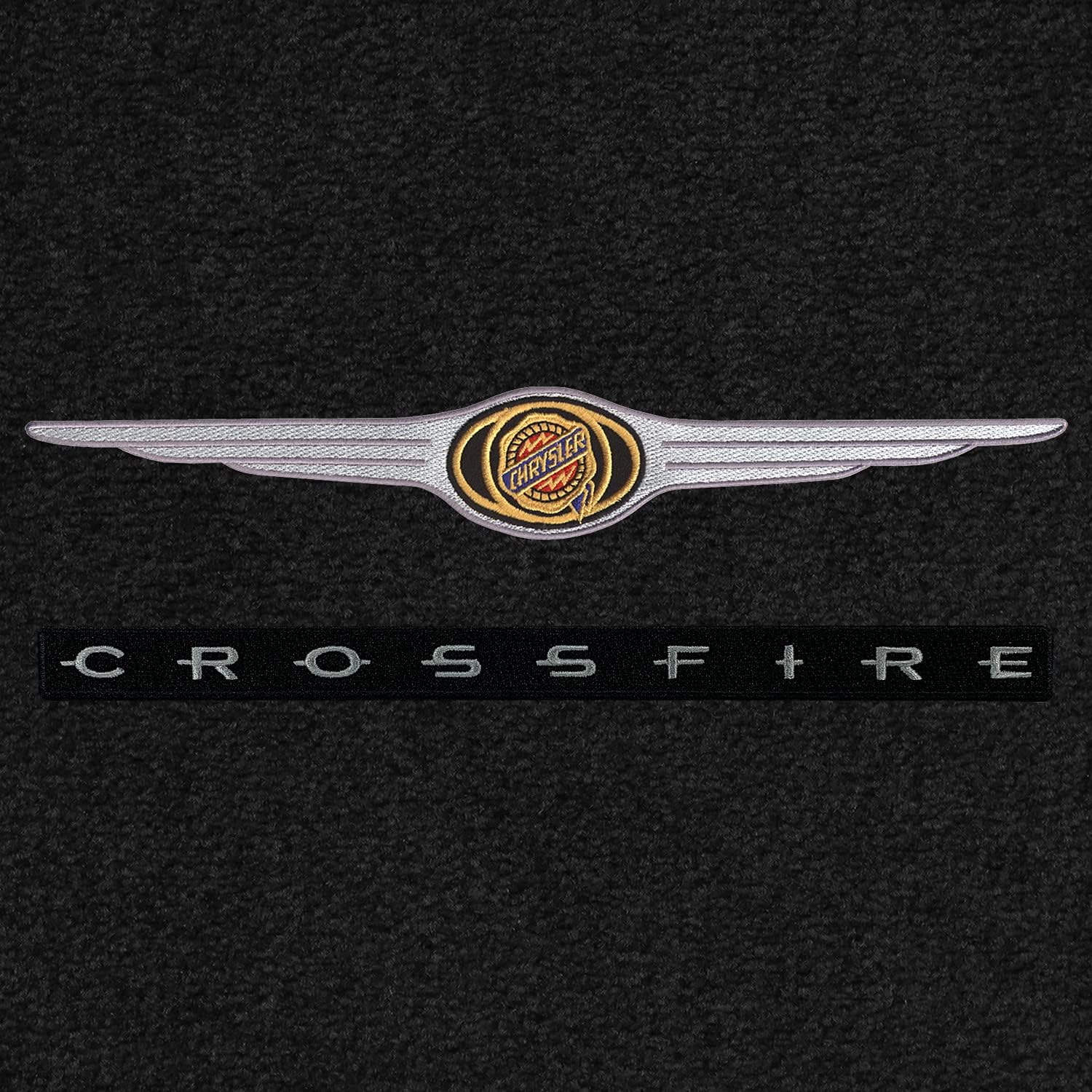 Lloyd Mats Custom-Fit Carpeted Floor Mats Premium Luxury Car Floor Liners for Chrysler Crossfire Coupe 2004-2008 Charcoal - Chrysler Crossfire Double Logo (Charcoal, Cargo)