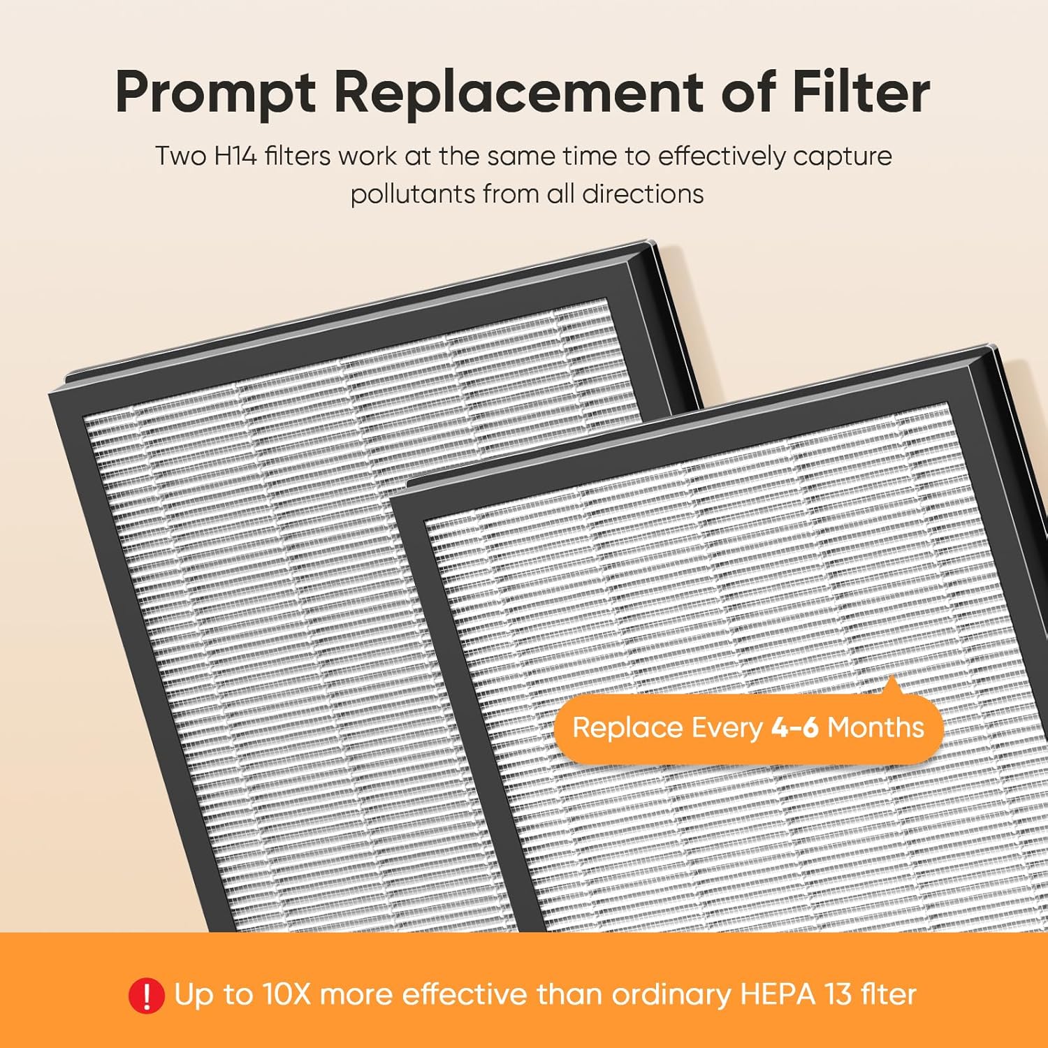DAYETTE 2 Pack H14 Replacement Filter Compatible AP303/AP304/305/405 Air Purifiers, 4-in-1 H14 Grade True HEPA High-Efficiency Activated Carbon for pet - Image 5