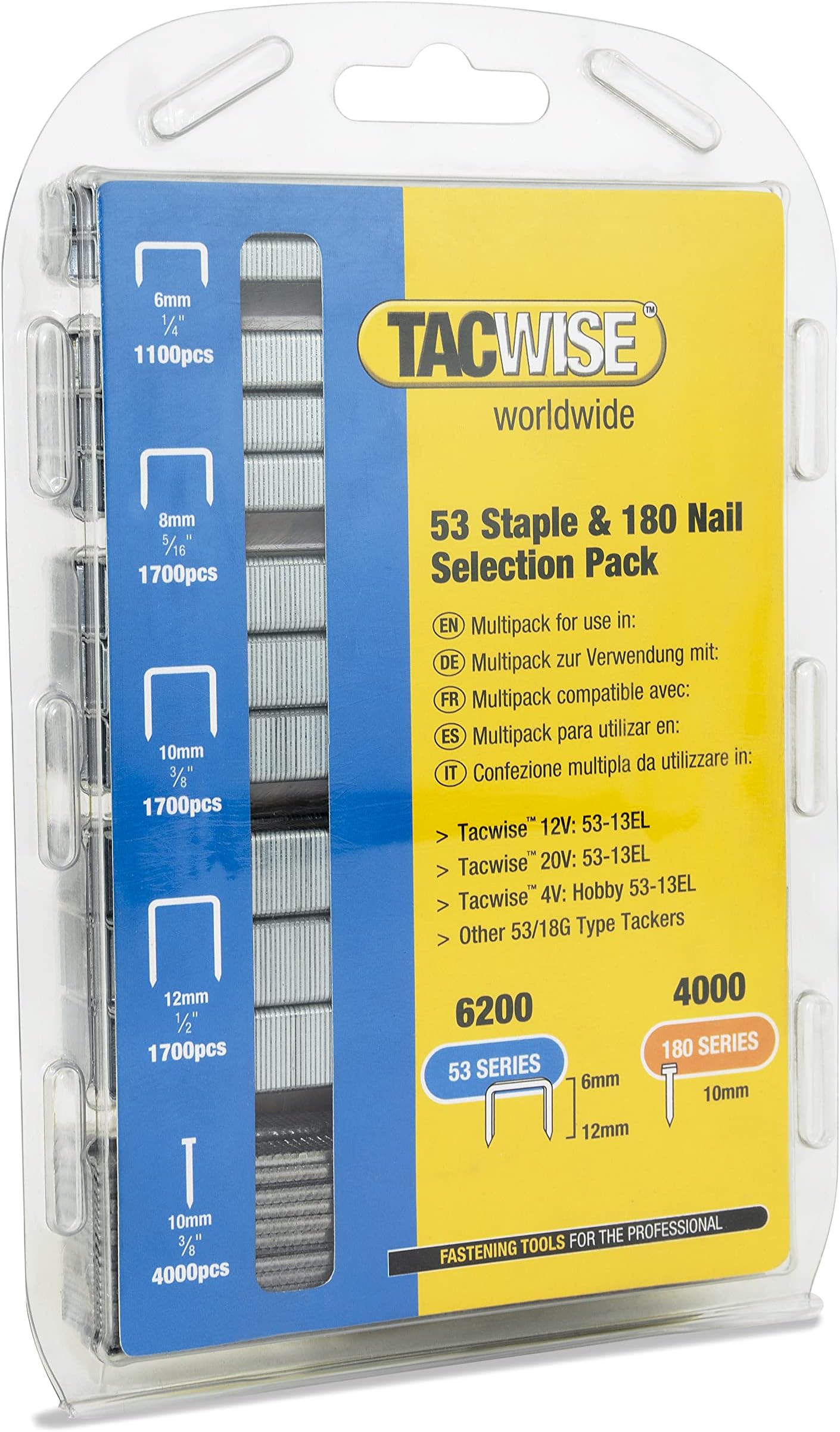 Tacwise 1627 Selection Pack of Type 53 Staples and 18G/10 mm Nails, 10,200