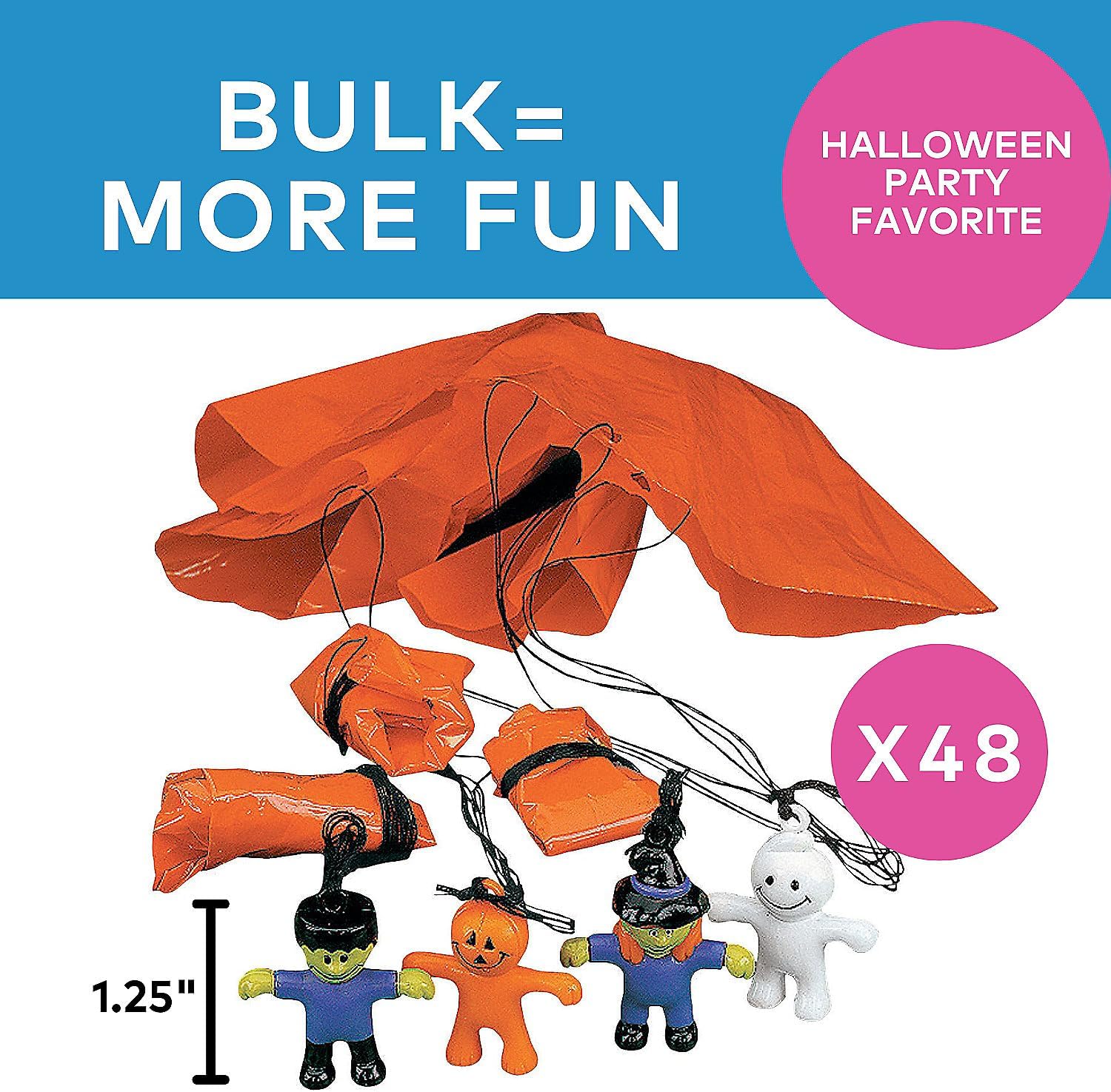 Mini Halloween Character Paratroopers (Set of 48) Halloween Toys