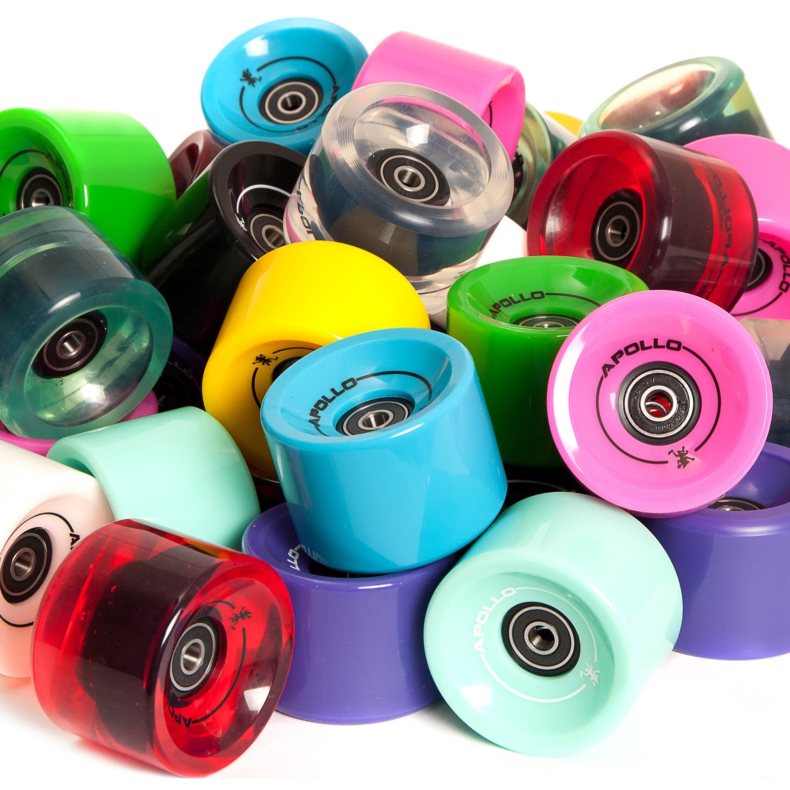 Apollo Longboard Rollen, Wheel Set inkl. Kugellager, 78A - 70mm, Farbe: Solid Pink/Pink